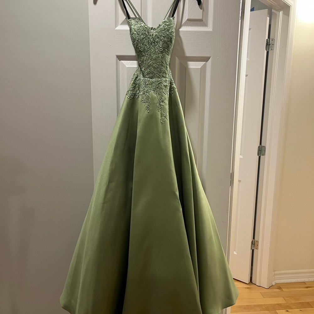 Sophisticated Olive Green Prom Dress
